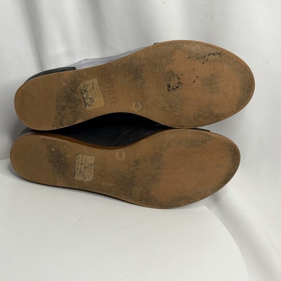 1.State Sandals Women’s Size 6.5 Black Celvin Leather D'Orsay Flat Open Toe - Picture 7 of 8